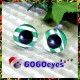 1 Pair Hand Painted Green Ribbon Candy Eyes Plastic Eyes Safety Eyes